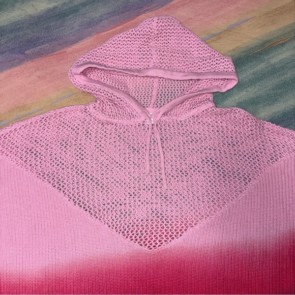 Spiritual Gangster Amar Meshed Up Ombré Cherry Dip Dye Hoodie size S oversized - Picture 3 of 10